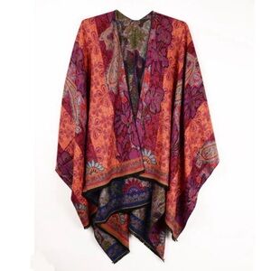 Sue Patrick Rapti Cashmere Reversible Bohemian Paisley Kimono Shawl